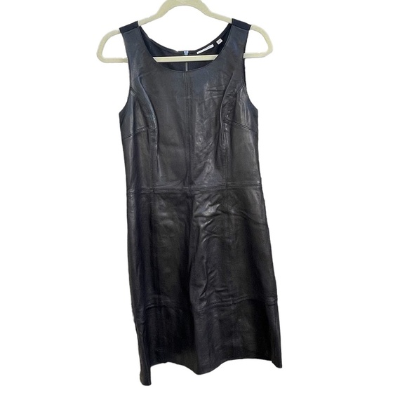 HALOGEN LEATHER SHEATH DRESS - Picture 2 of 6